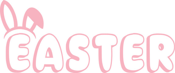 Fototapeta premium Easter typography clip art design on plain white transparent isolated background for card, shirt, hoodie, sweatshirt, apparel, tag, mug, icon, poster or badge