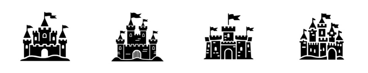 Obraz premium Timeless Castle Silhouette: A Symbol of Strength and History
