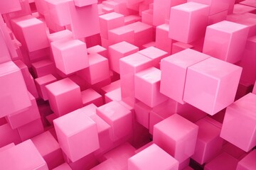 Obraz premium Pink 3d cubes forming a vibrant futuristic geometric structure and modern abstract background