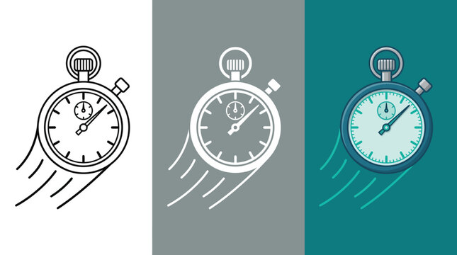 Stopwatch Flying Through Air in Black, Gray, and Teal