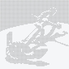 Fototapeta premium Abstract Dither Pixelated Bitmap Halftone Dotted Pattern Texture Background Graphic Element Digital Art