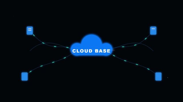 Cloud base vector illustration with connected squares video