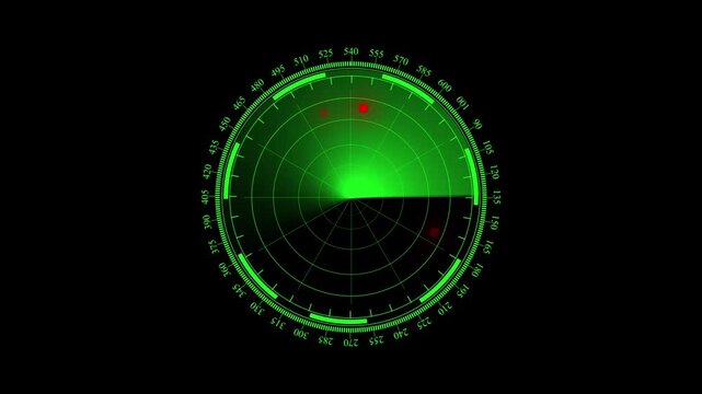round cool rader bar with red dot anime director indicator red bling king light motion vidoe on dark backgorund