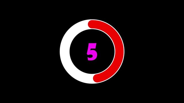 10 secunt increase round loading bar on dark background motion video