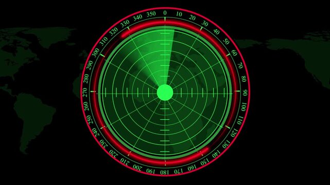 nice rader stock video footage on a earth pam on dark background