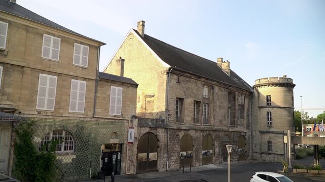 Historic castle architecture in Creil, Oise department, northern France.