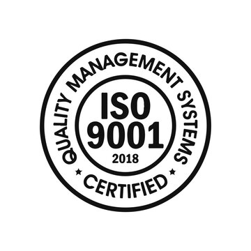 ISO 9001 2018 Certified Stamp - Quality Management System Vector Badge