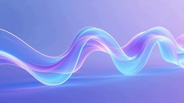 Flowing translucent wave of blue purple pink light