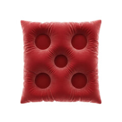 Fototapeta premium Red Tufted Cushion with Circular Indentations