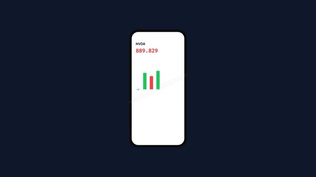 Technology Stock Trading App Showing NVDA Share Price Action and Successful Buy Sell Order
