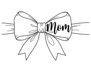 Fototapeta premium Beautiful bow illustration for mother's day celebrations and gift giving