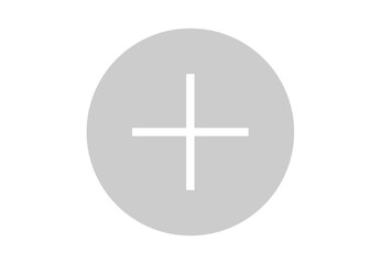 Fototapeta premium white add plus icon inside grey round circle transparent background png