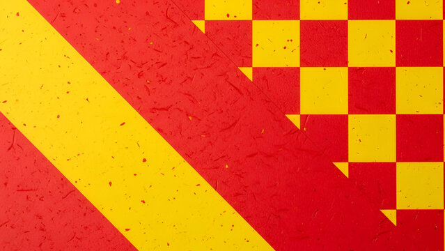 Vibrant red and yellow flag