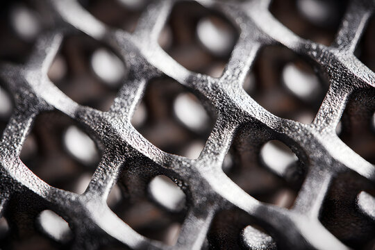 3D printed titanium lattice structure showcasing intricate design for aerospace applications