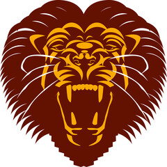 Obraz premium Abstract Roaring Lion Head Graphic