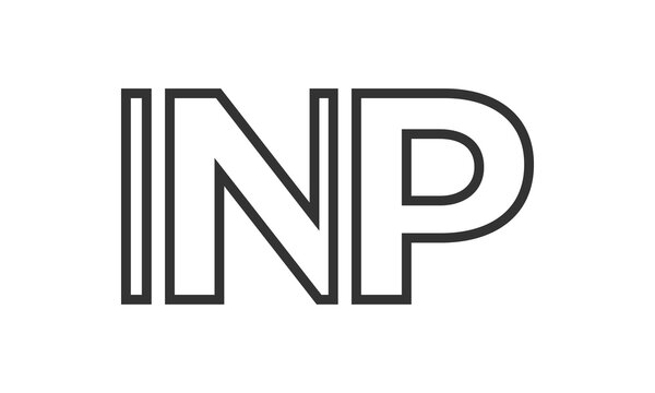 INP logo design template with strong and modern bold text. Initial based vector logotype featuring simple and minimal typography. Trendy company identity.