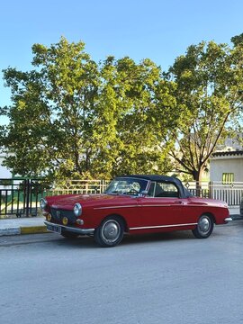 Mars 19,2026. Annaba, Algeria. Vintage Peugeot 404 Cabriolet on the Sunny Streets.