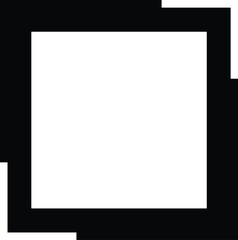 Obraz premium Black square frame icon, minimalist geometric border silhouette, blank decorative box symbol for photo framing and modern graphic design