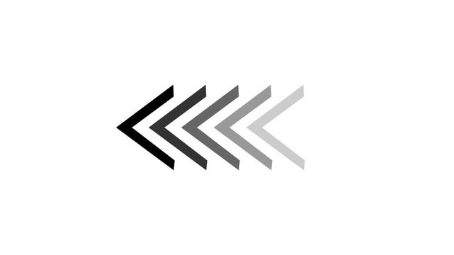 Four grayscale chevron arrows pointing left demonstrating tonal variation