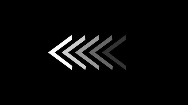 A series of gray chevron arrows pointing left on a black background