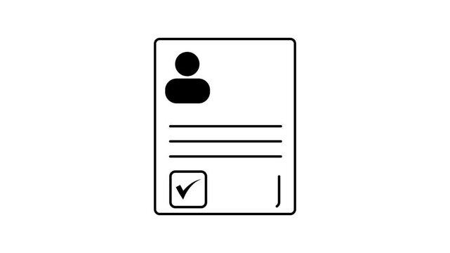Simple black and white icon depicting a user profile with options