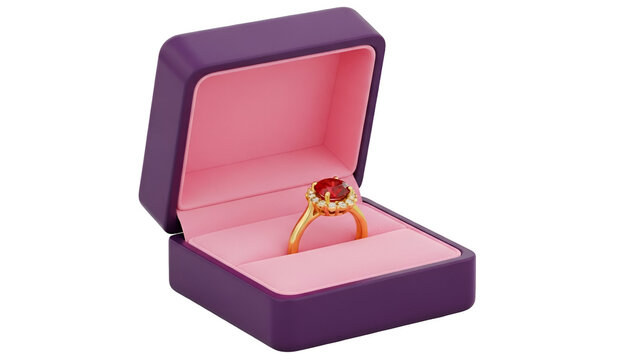 Luxury Ring in Purple Jewelry Box