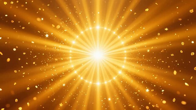 Radiant golden light with concentric halos