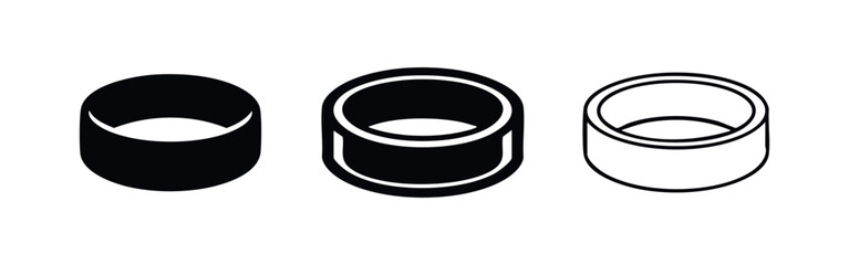 Sushi Roll Maki Icon Set (Alternate Style). Japanese Food Vector Icons for Asian Cuisine and Cooking Concepts. © liubomir118809