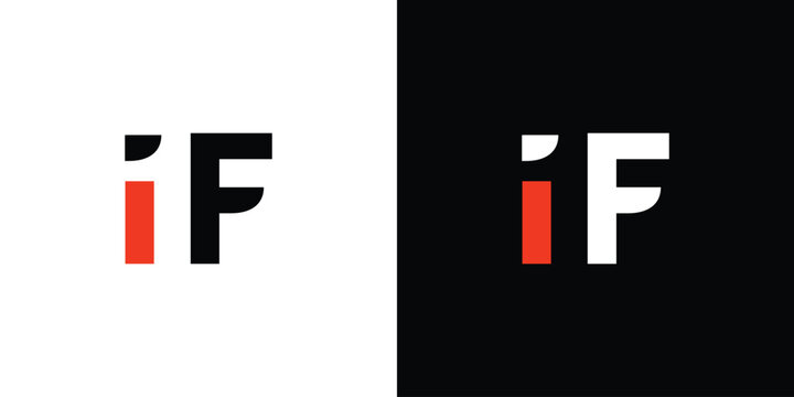 Unique and modern 1F logo design