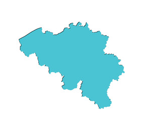 Obraz premium Map of Belgium, sign silhouette. World Map Globe. Vector Illustration isolated on transparent background. Europe continent.