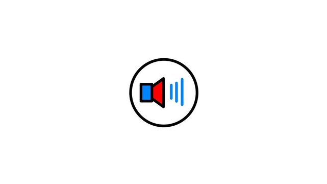 Vibrant audio speaker icon displaying active sound waves, enclosed in a bold circle, symbolizing volume control and clear audible notifications for digital interfaces and multimedia applications