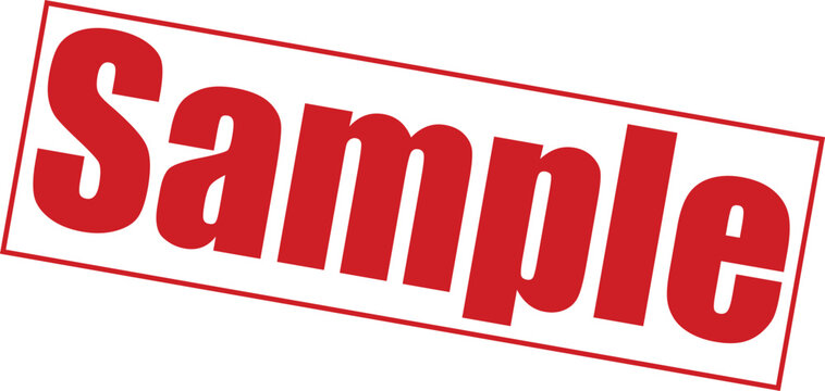 Red sample stamp with rectangular border