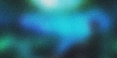 Obraz premium Abstract Blue and Teal Gradient Background with Soft Blurry Waves and Grainy Film Texture