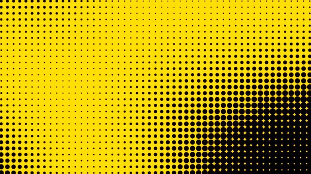 Abstract background animation cartoon comic gradient yellow and black dots halftone