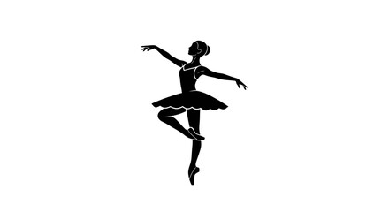 Silhouette of a graceful ballerina performing a ballet pose © Alienmarsh