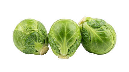 Fototapeta premium Vibrant green fresh Brussels sprouts neatly displayed on a pure black background Bright studio illumination highlights their healthy texture and clean