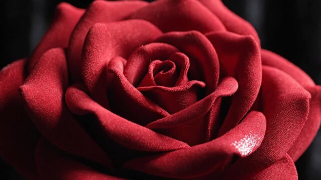 Close-up of a vibrant red rose in full bloom.
