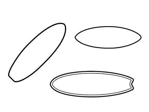 Surfboard Coloring Page Bold Outline