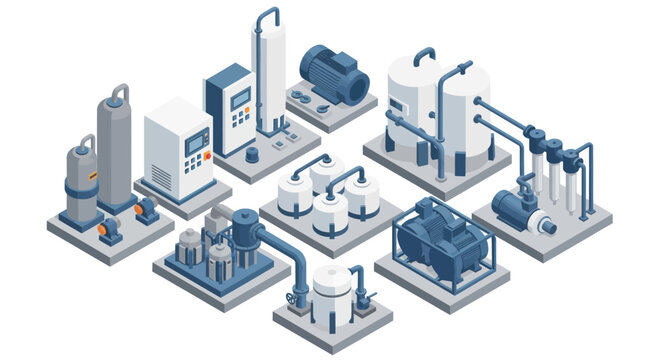 Isometric Industrial Equipment Collection.