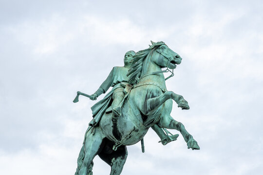 The equestrian statue of Absalon stands tall at Hojbro Plads in Copenhagen. It was unveiled in 1902 to honor the legendary founder of the city on the anniversary of his death.