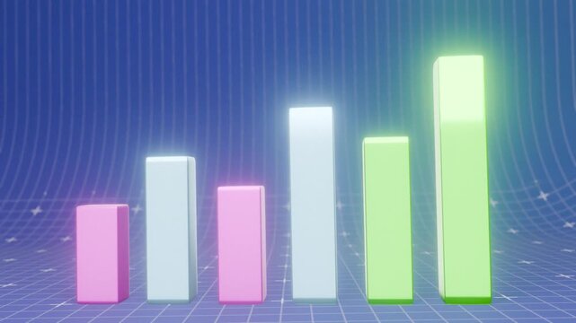 animated 3d business bar chart graph