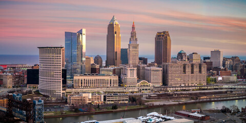 Cleveland Ohio Downtown City Skyline Dusk © Craig