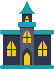 Fototapeta premium Spooky haunted house vector icon representing mysterious and scary building
