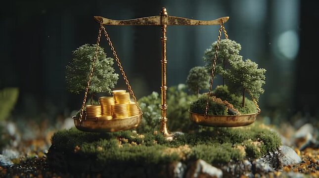 Golden Scale Balancing Green Trees and Coins for Sustainable Growth