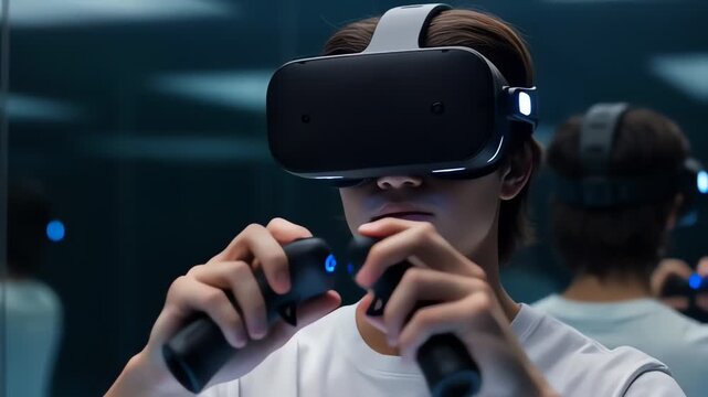 Young People Exploring a Futuristic Virtual Reality Mirror Room