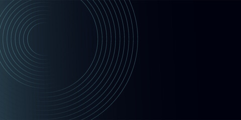 Blue abstract background with glowing circles. Swirl circular lines pattern. Geometric spiral. Twirl element. Modern graphic design. Futuristic technology concept. © khoimuddin