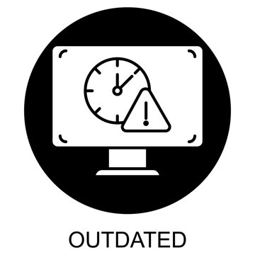 Outdated Icon, Obsolete Technology Illustration, Old System Icon Design, Legacy Software Graphic, Antiquated Concept Artwork