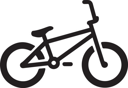 Bicycle icon. Bike. BMX. Vector icon isolated on white background. one line art icon drawing vector