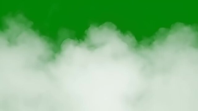 A dense, white cloud drifts across a vibrant green background, creating a visually striking and versatile graphic element