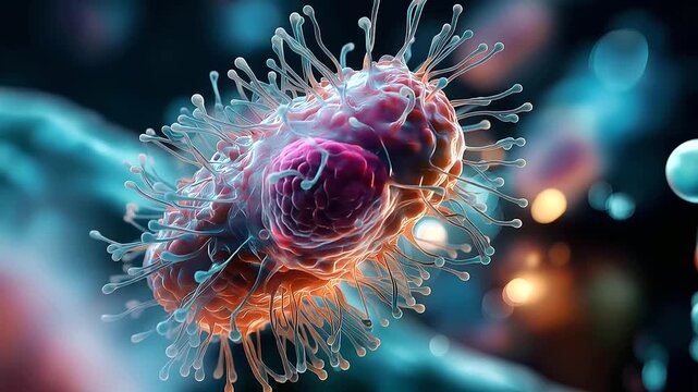 Macro 3D render close up of a single bacterium in vivid photorealistic scientific illustration style fine surface protein structures in extraordinary microscopic detail warm